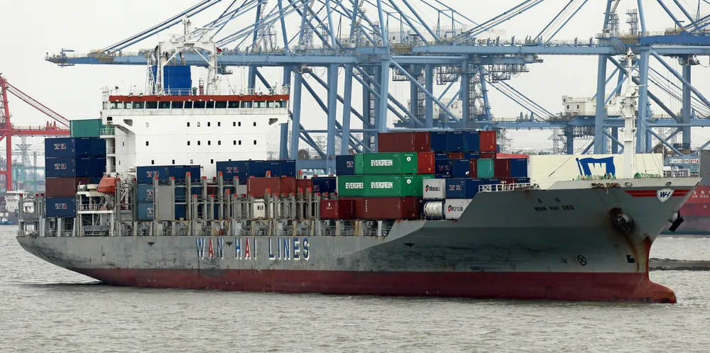 Wan Hai is building up a large fleet of feeder vessels that look set to replace older ones like the 1,728-teu Wan Hai 262 (pictured, built 2001).