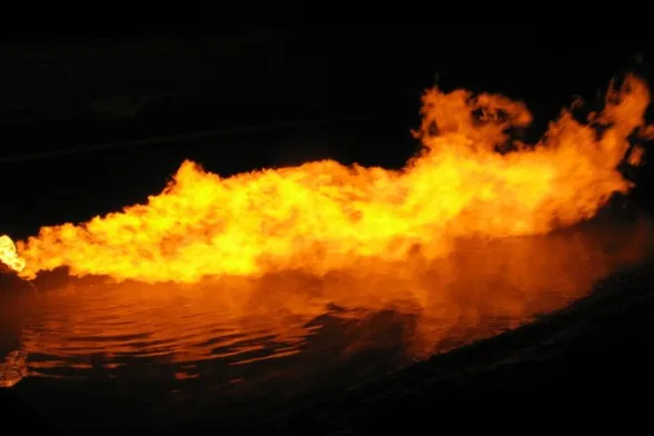 Arrowsmith-2: the gas flare present at the well on 8 August
