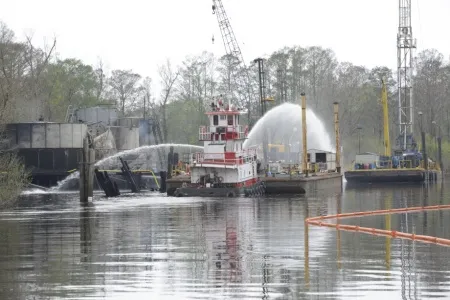 Fire out: On Louisiana platform