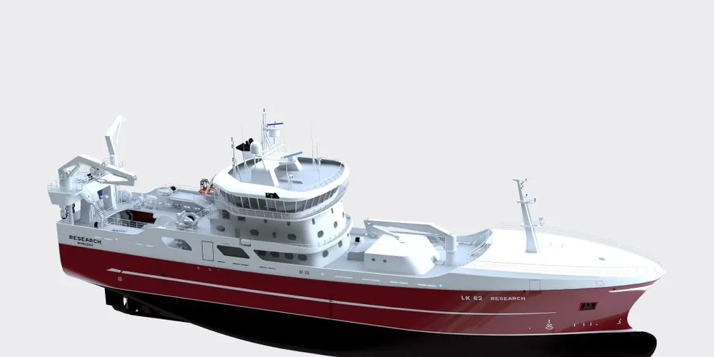 Vard bygger ny pelagisk tråler til Shetland i 2018. Skipsteknisk står for designet. Fototegning: Skipsteknisk