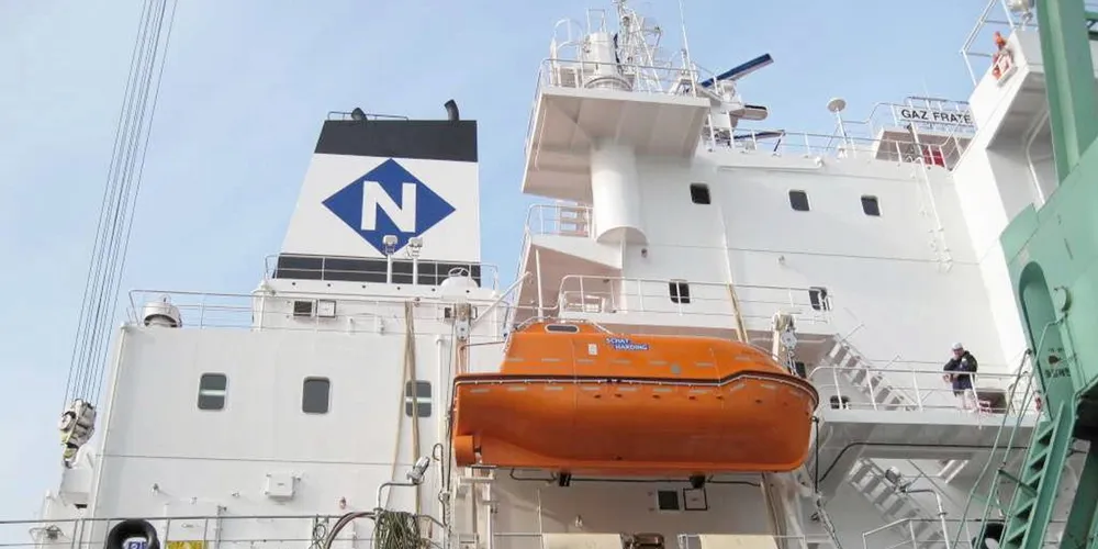 A view of the bridge of Naftomar Shipping's 22,600-cbm Gaz Fraternity (built 2010).