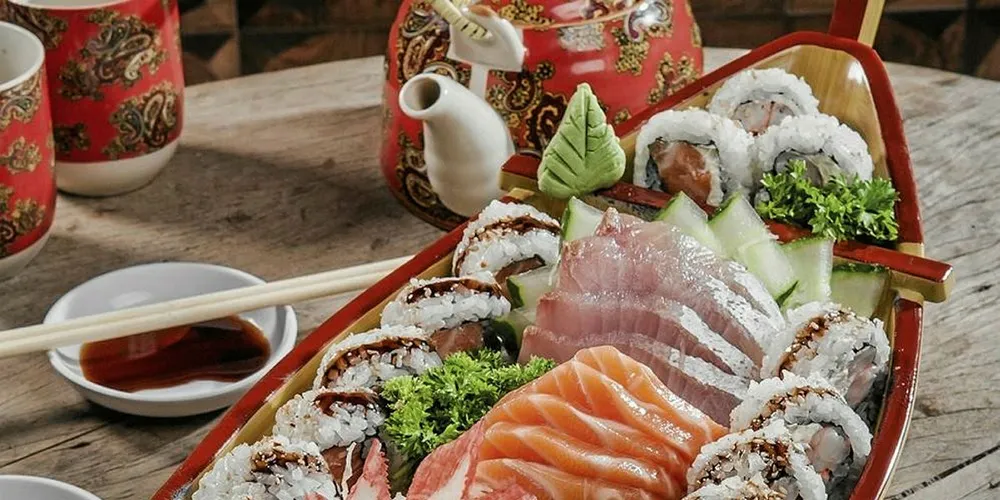 Sushi at a restaurant in Sao Paolo, Brazil.