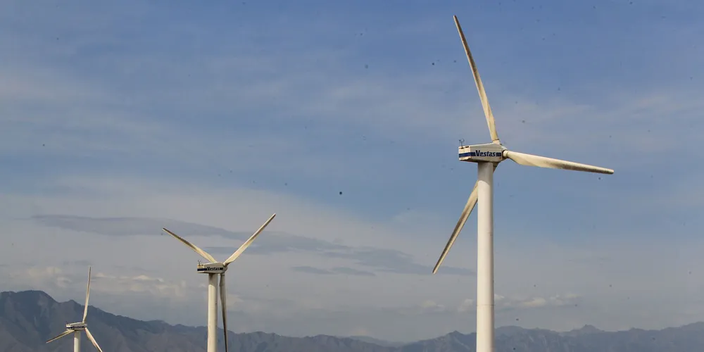 Turbines in northwestern China's remote Xinjiang region, where curtailment is a serious problem