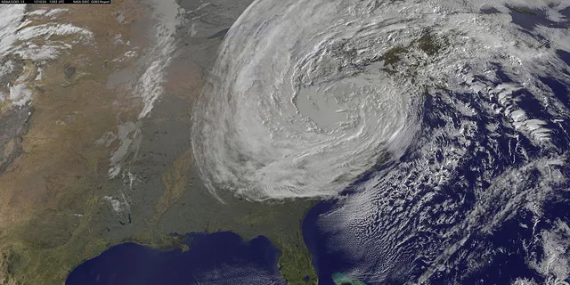 Satellite images of Hurricane Sandy hitting the US Eastern seaboard. PHOTO: NOAA