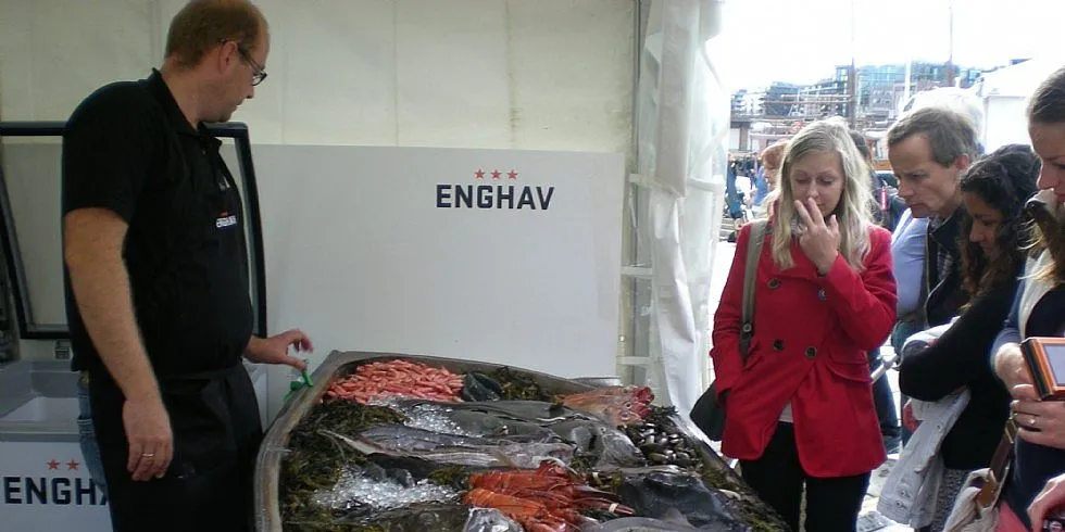 Enghav var den enste som hadde hvitfisk på Matstreif i Oslo. Foto: Hardald Kristoffersen