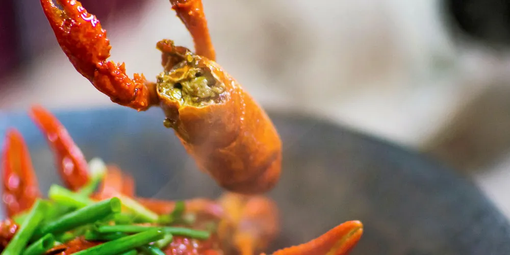 Red seafood finds particular favor at Chinese New Year.