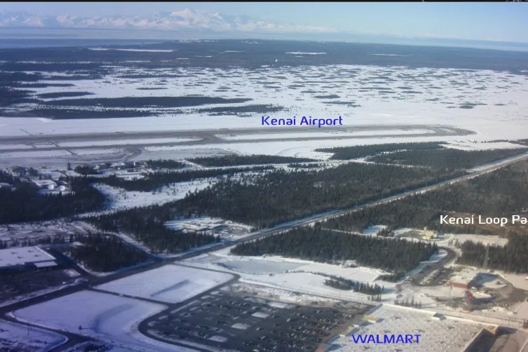 On stream: an aerial view of the Kenai Loop project in Alaska, showing its close proximity to infrastructure