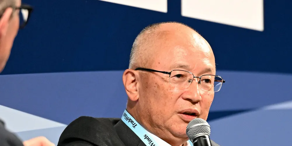 Takeshi Hashimoto, president and chief executive of Mitsui OSK Lines, at a TradeWinds Shipowners Forum in Tokyo.