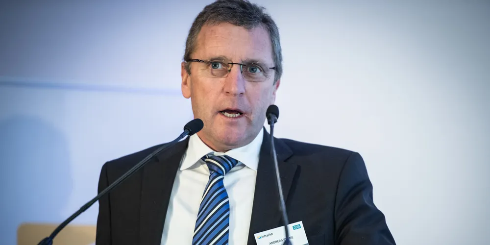 Andreas Kvame, CEO of Grieg Seafood, at the IntraFish Seafood Investor Forum London 2016.