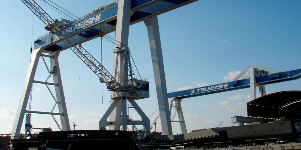Japan's Tsuneishi Shipbuilding group has yards in Cebu (pictured) and in Zhoushan, China.