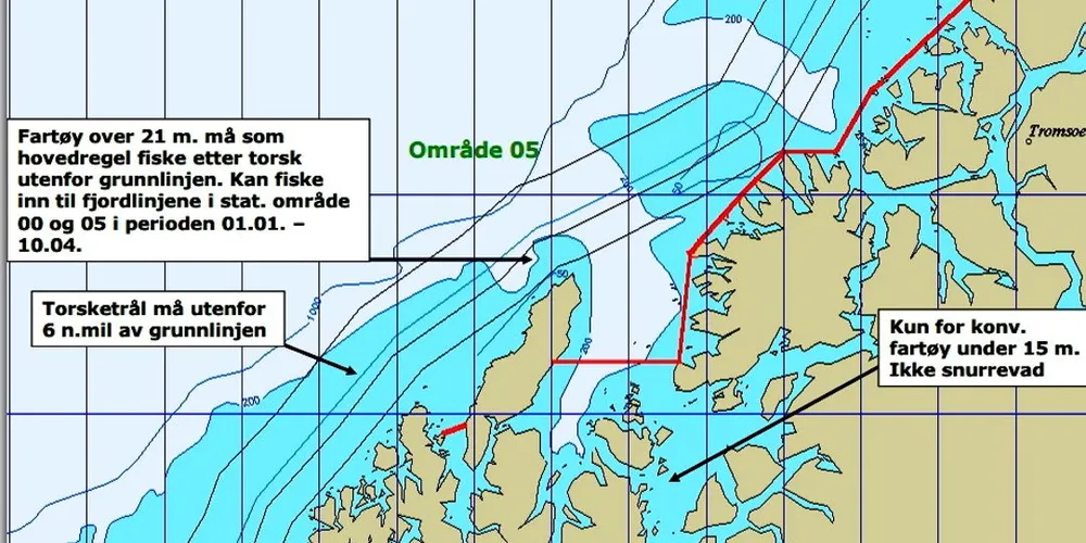 Uendret: Fjordfiskenemnda har behandlet fjordlinjene i Troms, og foreslår som et utgangspunkt å beholde linjene uendret. (Kart: Ketil Svendsen, FiskeribladetFiskaren/Fiskeridirektoratet)