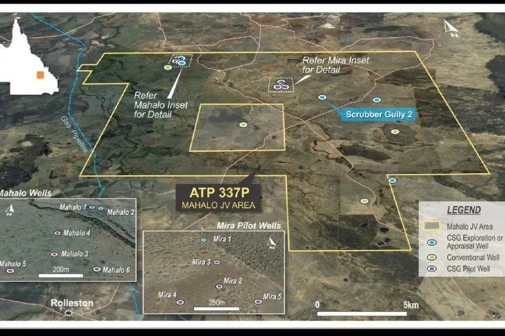 Bowen basin: a map of the ATP 337P Mahalo Block in the Australian state of Queensland