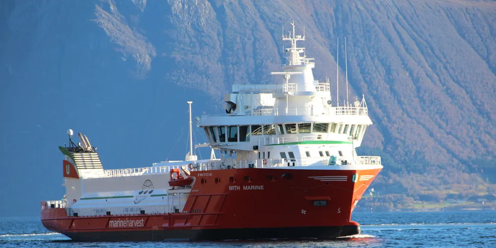With Marine, tilhørende Egil Ulvan Rederi, går i frakt for Marine Harvests fôrfabrikk i Bjugn.