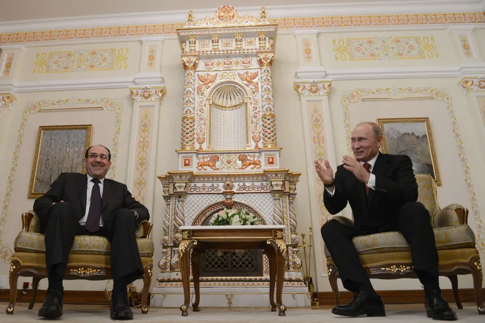 Talks: between Iraqi Prime Minister Nouri al-Maliki and Russian President Vladimir Putin at the latter's Novo-Ogaryovo residence outside Moscow this week