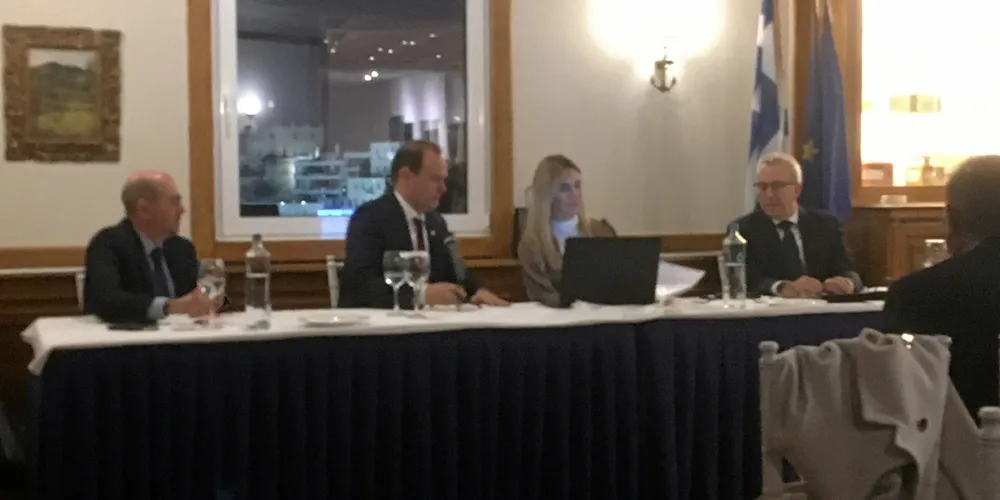 From left to right: George Saroglou of Tsakos Shipping, Bill Stamatopoulos of Verifuel, Angeliki Kalini of Richards Hogg Lindley and MarTecMA chairman Panos Kourkountis.