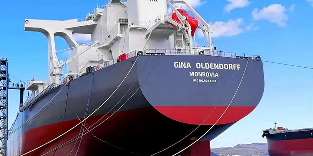 The 182,000-dwt Gina Oldendorff (built 2023).