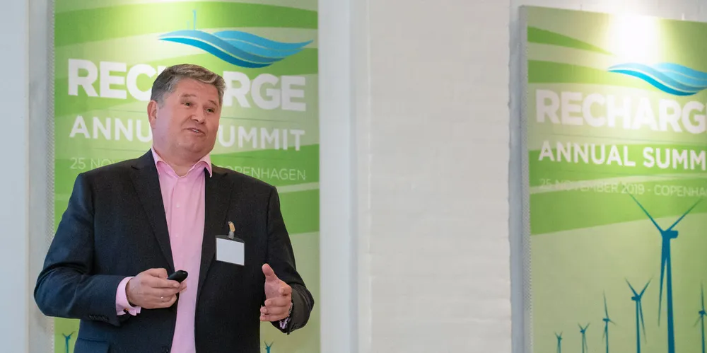 Ocean Winds COO Grzegorz Gorski speaking at a Recharge industry event.