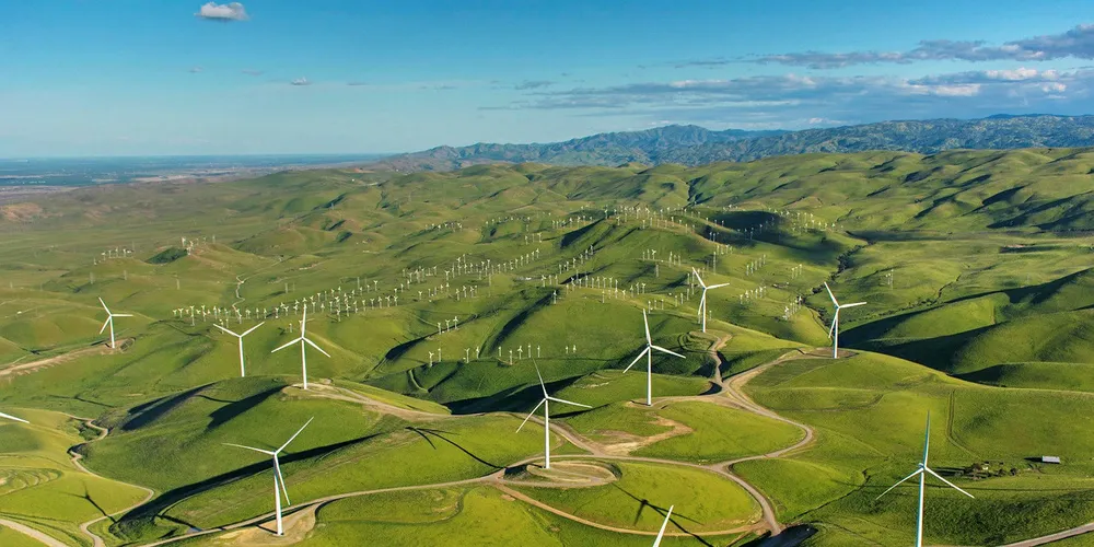 GE turbines spinning at a NextEra wind farm in California. Credit: Getty