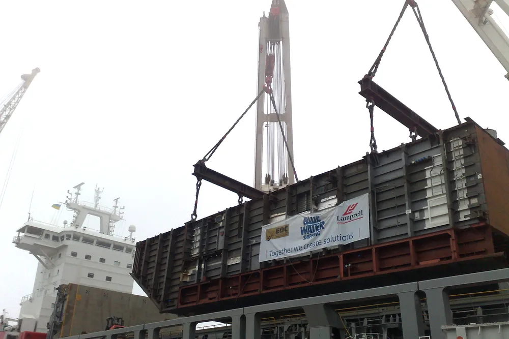 Soon on its way: Blue Water Shipping will deliver the second Eurasia jack-up from Lamprell, just like it did the first last year
