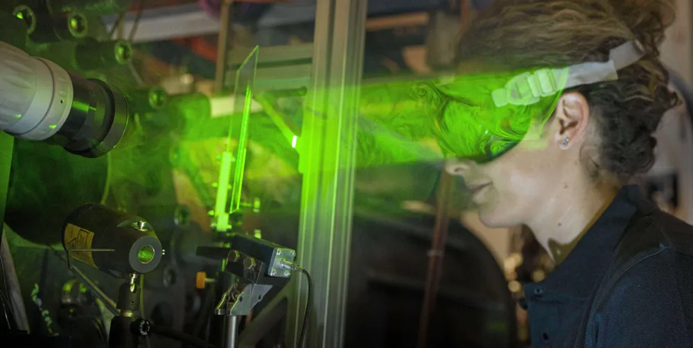 Barbara Graziano, WinGD ammonia technology project manager, in the combustion lab.