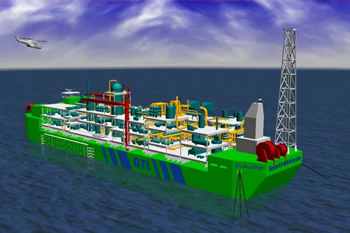 World's first: graphic of the proposed GTL/Oil FPSO