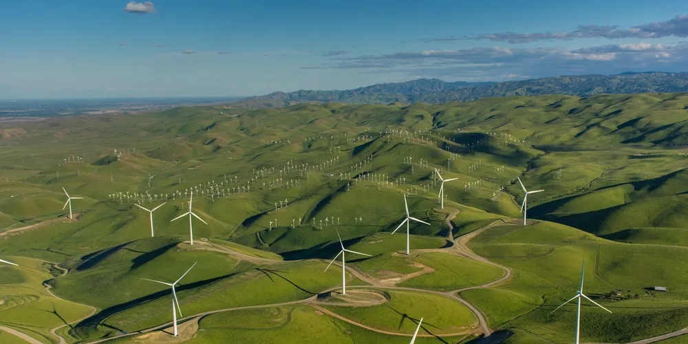 GE turbines spinning at a NextEra wind farm in California. Credit: Getty