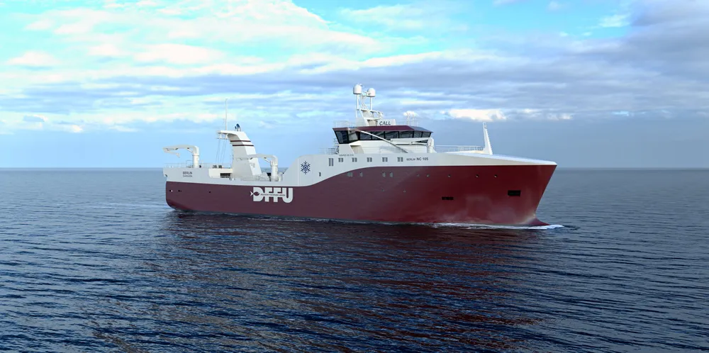 Tråleren ygges og designet av Vard for Deutsche Fischfang-Union GmbH & Co.