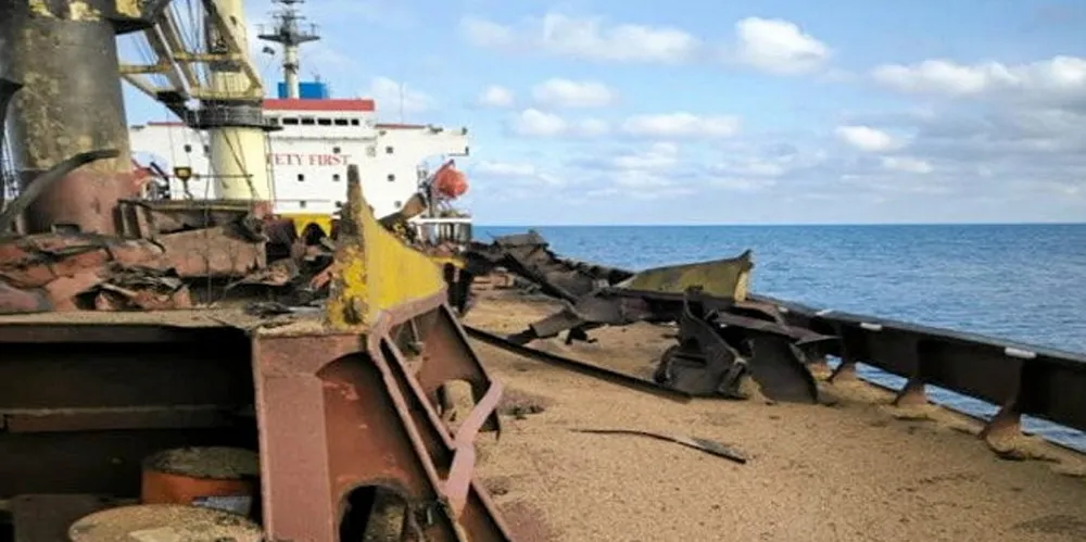 Ukraine grain ship hit by Russian missiles on the night of 12 September 2024 in the Black Sea.