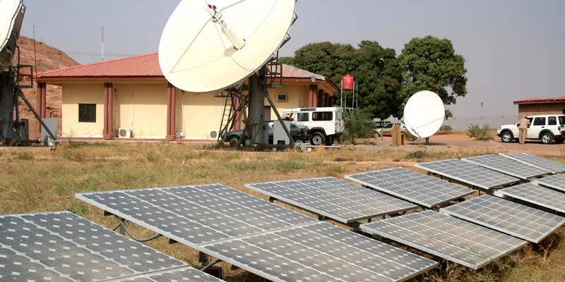 Solar panels power a data centre in northwest Nigeria