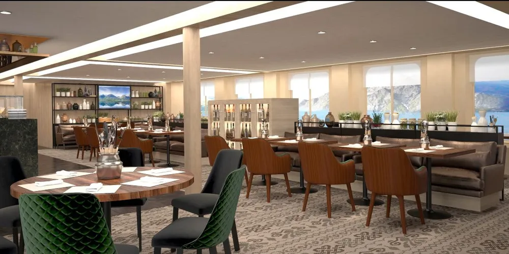 Slik blir restauranten i «Spitsbergen». Illustrasjons: Hurtigruten