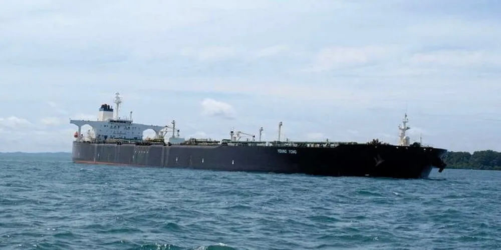 The VLCC Young Yong aground off Indonesia.