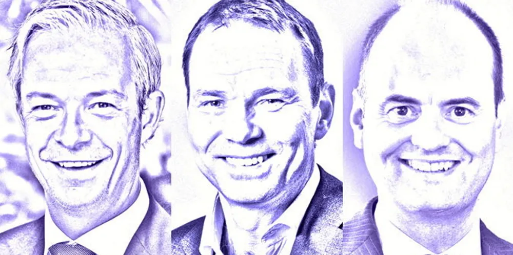 (From left) Norwegian Hull Club chief executive Hans Christian Seim, Rolf Thore Roppestad chief executive of Gard and Skuld chief executive Stale Hansen.