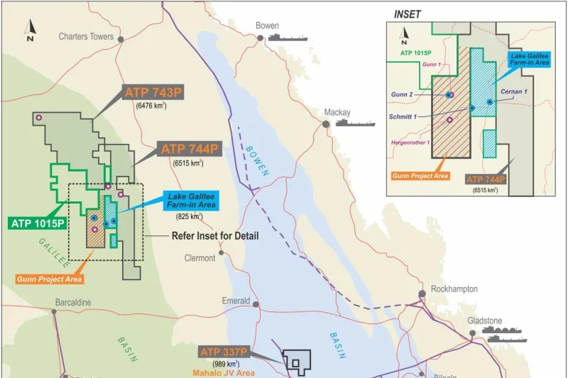 Galilee basin: Comet Ridge's three-well campaign in Queensland comprises the drilling of Gunn-2, Schmitt-1 and Cernan-1