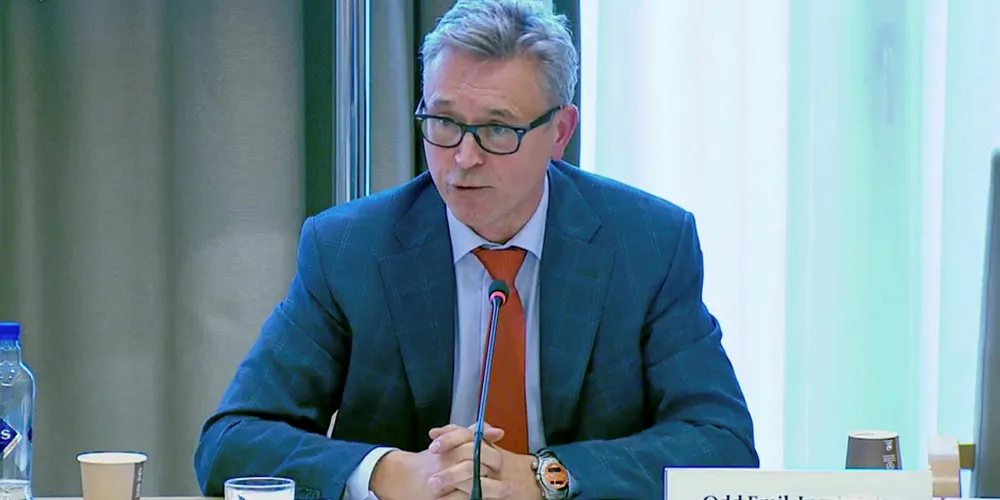 Fiskeriminister Odd Emil Ingebrigtsen under torsdagens kvotehøring i kontroll- og konstitusjonskomiteen.
