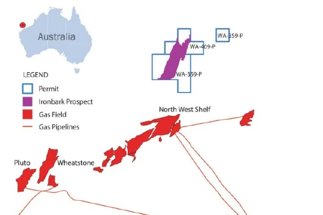 Location: of the large Ironbark gas prospect