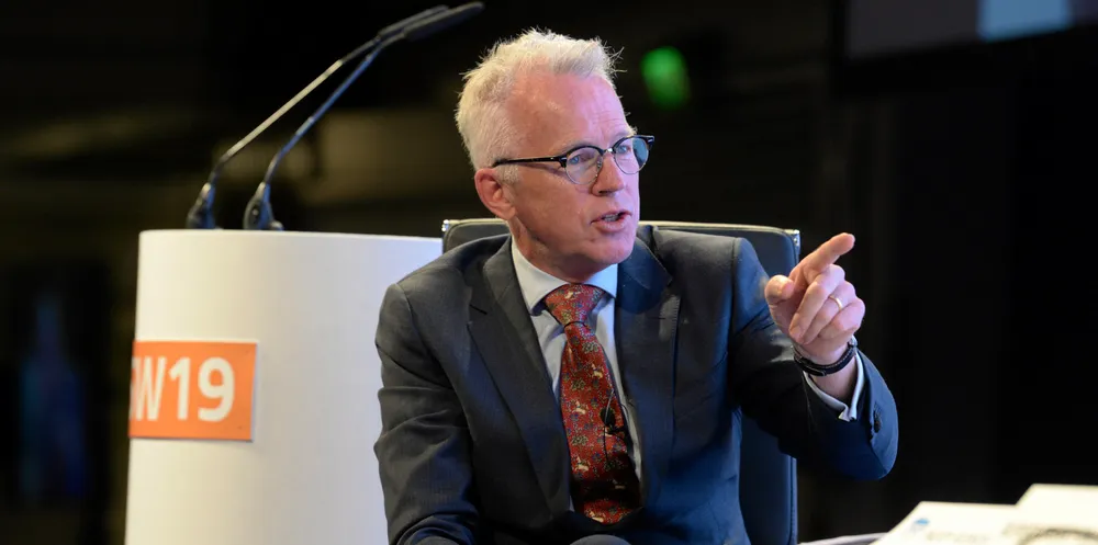 Paddy Rodgers leading a discussion at London International Shipping Week. He now heads Royal Museums Greenwich.