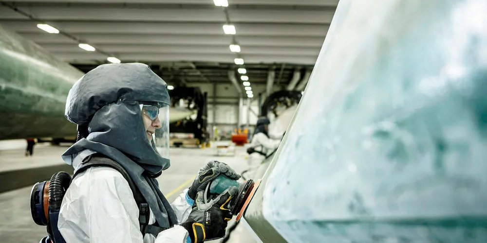 The giant B75 blades at Siemens' new offshore hub in Hull, England, are part of offshore wind's ongoing success story. Pic: Siemens