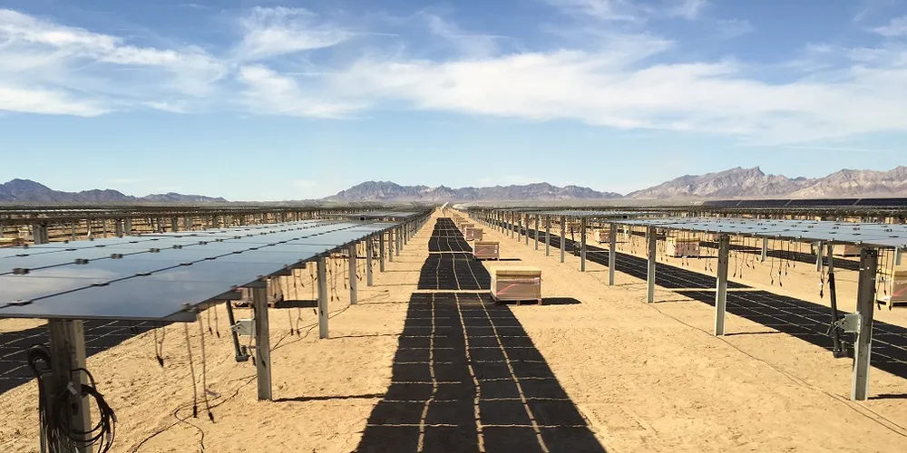 PV modules awaiting installation at a First Solar project in California. Credit: Karl-Erik Stromsta