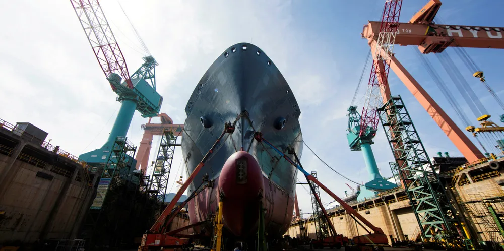 A Hoegh LNG FSRU under construction in South Korea.