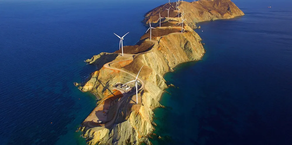 Aghios Georgios with Terna's 'semi-offshore' wind farm