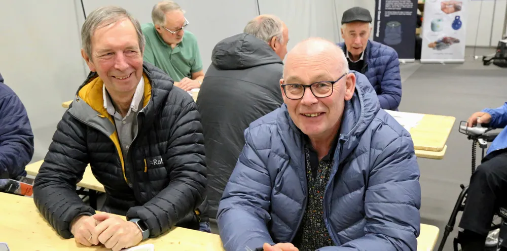 Den tidligere toppledelsen i Nordland Fylkes Fiskarlag, Steinar Jonassen og Jan Fredriksen, var godt fornøyd med messebesøket.