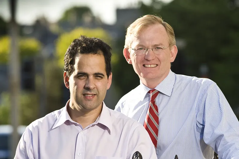 Hi-tech hopes: the gounding members of Oiltech, Greg Herrera of Energy Ventures, left, and Chris Dudgeon, managing director of OTM Consulting