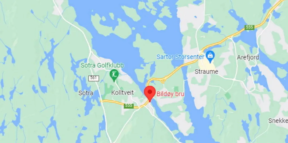 Ulykken skjedde nær Gamle Bildøybroen i Øygarden