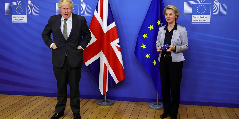 FORNØYDE: Statsminister Boris Johnson and Europakommisjonens president Ursula von der Leyen er begge tilfredse med en brexitavtale som kom på plass få dager før året ebbet ut.