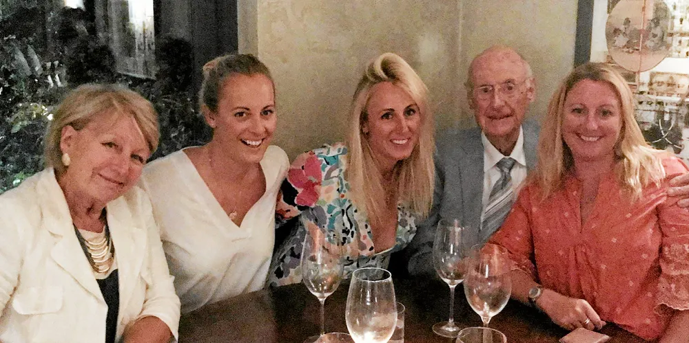 Jim Davis with (from left) wife Hanny Davis and daughters Katrina, Mariske and Charlotte Davis.