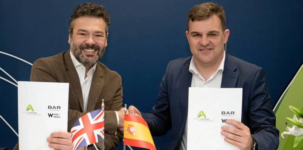 BAR Technology CEO John Cooper (left) and Roberto Bouzas, general manager of Nervion Naval Offshore.