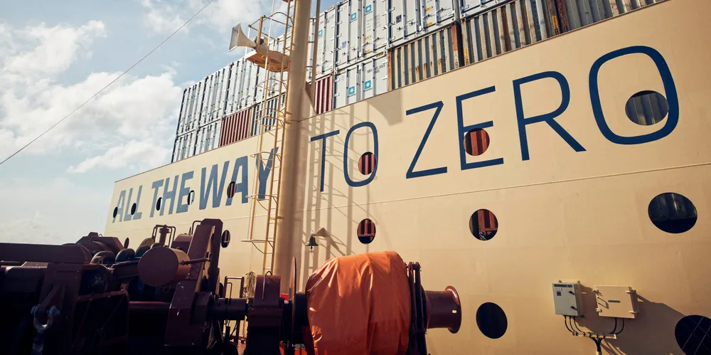 The writing is on the wall for the container ship Laura Maersk as AP Moller-Maersk targets a zero-emissions goal.