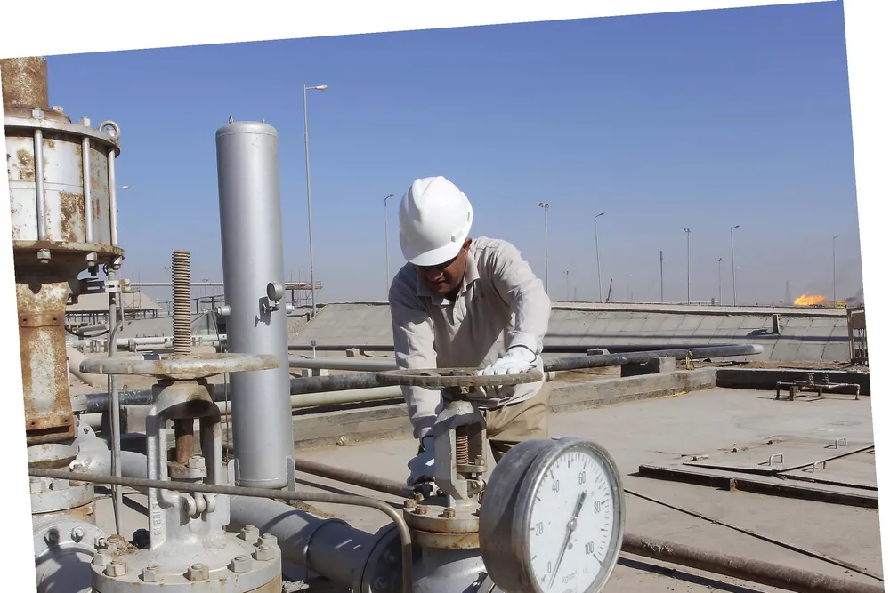 A worker at the Rumaila oilfield in Basra: southeast of Baghdad