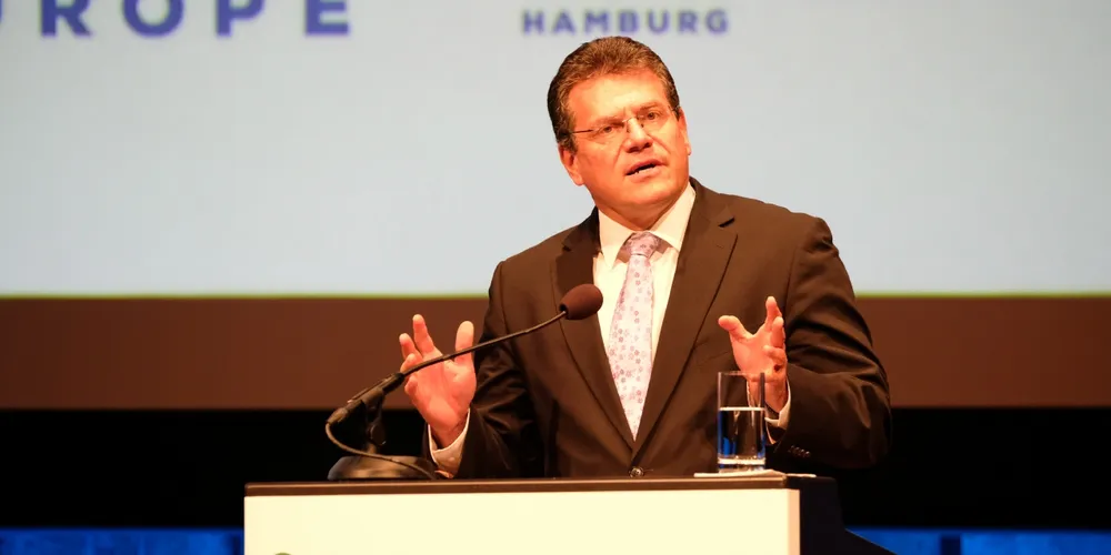 EU commissioner Maroš Šefčovic in Hamburg