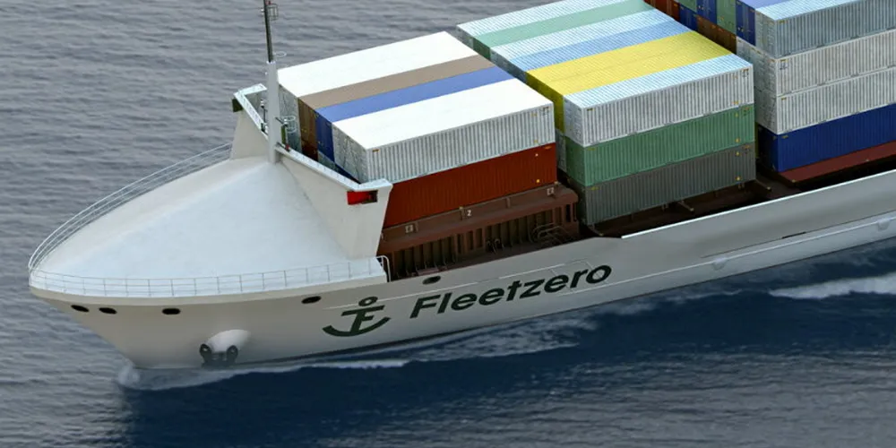 How FleetZero’s electric boxship could look.